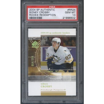 2004/05 SP Authentic #RR24 Sidney Crosby Rookie Redemption #064/399 PSA 10