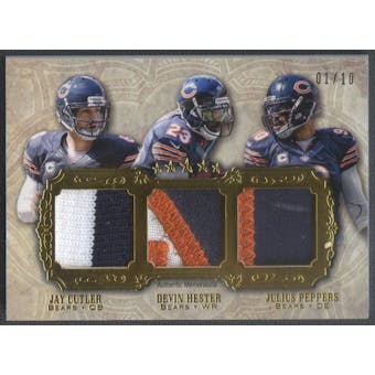 2012 Topps Five Star #FSTPCHP Jay Cutler Julius Peppers Devin Hester Triple Patch #01/10