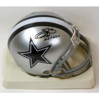 Emmitt Smith Autographed Dallas Cowboys Mini Helmet w/"HOF 2010" (Emmitt Smith Hologram)