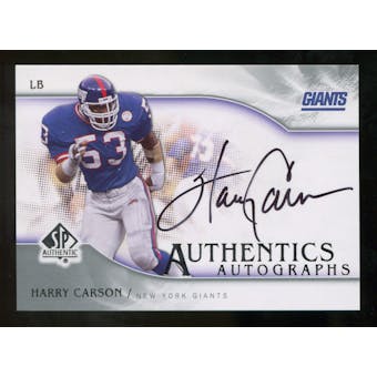 2009 Upper Deck SP Authentic Autographs #SPHC Harry Carson Autograph