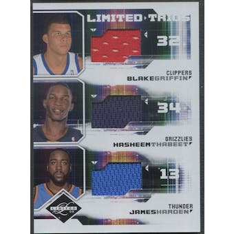 2009/10 Limited #4 Blake Griffin, Hasheem Thabeet, & James Harden Trios Rookie Jersey #07/49