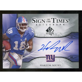2009 Upper Deck SP Authentic Sign of the Times #STHN Hakeem Nicks Autograph