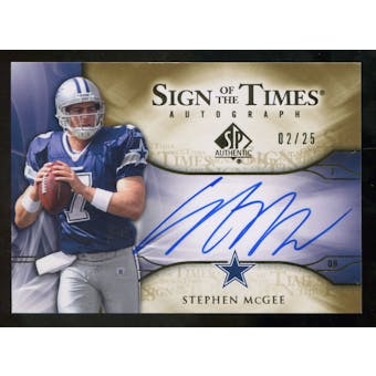 2009 Upper Deck SP Authentic Sign of the Times Gold #STSM Stephen McGee Autograph /25