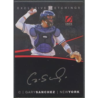 2012 Onyx Platinum Prospects #EE4 Gary Sanchez Exclusive Etchings Silver Ink Rookie Auto #027/100