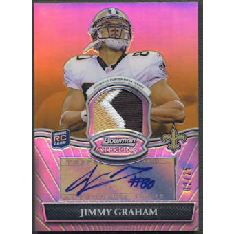 2010 Bowman Sterling #BSARJG Jimmy Graham Gold Refractor Rookie Patch Auto #02/25