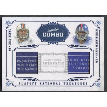 2008 Playoff National Treasures #4 Chad Henne & Mario Manningham Rookie Laundry Tag #03/10