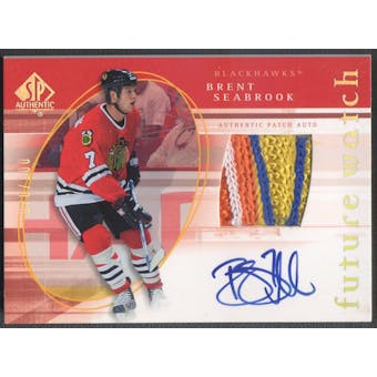 2005/06 SP Authentic #145 Brent Seabrook Limited Rookie Patch Auto #070/100