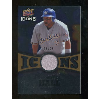 2009 Upper Deck Icons Icons Jerseys Gold #BH Bill Hall /25