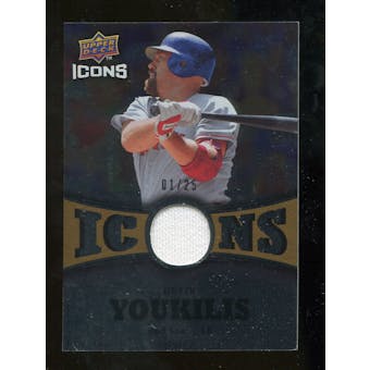 2009 Upper Deck Icons Icons Jerseys Gold #KY Kevin Youkilis /25