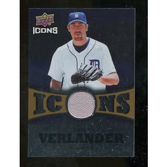 2009 Upper Deck Icons Icons Jerseys Gold #VE Justin Verlander /25