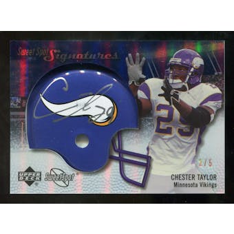 2007 Upper Deck Sweet Spot Signatures Gold #VCT Chester Taylor /5