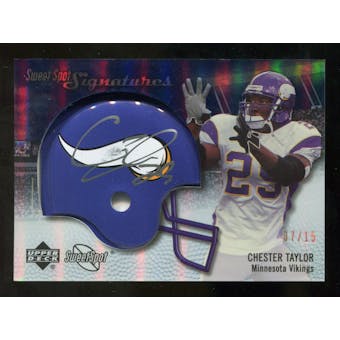 2007 Upper Deck Sweet Spot Signatures Gold #VCT Chester Taylor /15