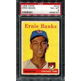 1958 Topps Baseball #310 Ernie Banks PSA 8 (NM-MT) *5757
