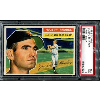 1956 Topps Baseball #50 Dusty Rhodes PSA 7 (NM) *7923