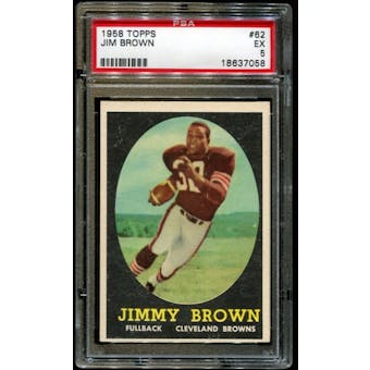 1958 Topps Football #62 Jim Brown Rookie PSA 5 (EX) *7058