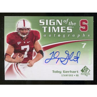 2010 Upper Deck SP Authentic Sign of the Times #TG Toby Gerhart Autograph