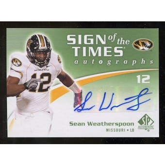 2010 Upper Deck SP Authentic Sign of the Times #SW Sean Weatherspoon Autograph
