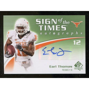 2010 Upper Deck SP Authentic Sign of the Times #ET Earl Thomas Autograph