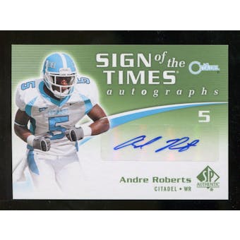 2010 Upper Deck SP Authentic Sign of the Times #AR Andre Roberts Autograph
