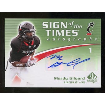 2010 Upper Deck SP Authentic Sign of the Times #MG Mardy Gilyard Autograph
