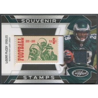 2009 Certified #10 LeSean McCoy Rookie Souvenir Stamps 1969 Stamp Jersey #14/50