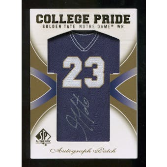 2010 Upper Deck SP Authentic College Pride Patch Autographs #GT Golden Tate Autograph