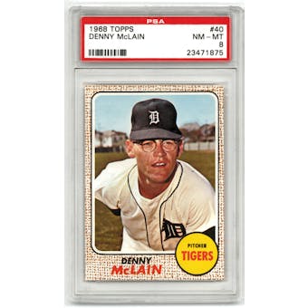 1968 Topps Baseball #40 Denny McLain Graded PSA 8 (NM-MT) *1875*
