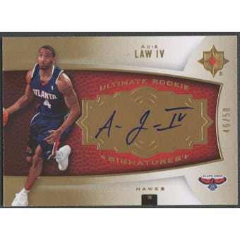 2007/08 Ultimate Collection #127 Acie Law Gold Rookie Auto #46/50