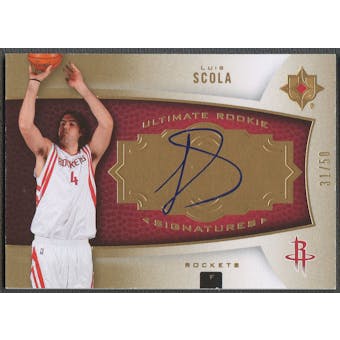 2007/08 Ultimate Collection #140 Luis Scola Gold Rookie Auto #31/50