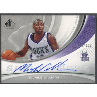 2005/06 SP Game Used #MW Maurice Williams SIGnificance Auto #031/100