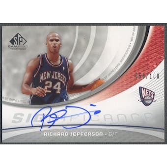 2005/06 SP Game Used #RJ Richard Jefferson SIGnificance Auto #058/100