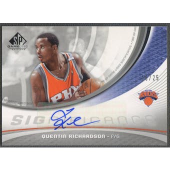 2005/06 SP Game Used #QR Quentin Richardson SIGnificance Auto #16/25