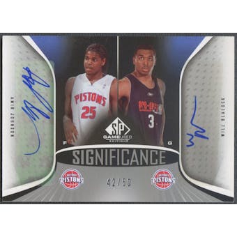 2006/07 SP Game Used #BJ Amir Johnson & Will Blalock SIGnificance Dual Auto #42/50