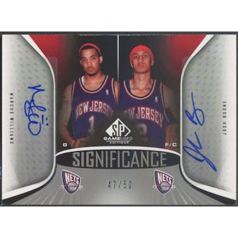 2006/07 SP Game Used #WB Marcus Williams & Josh Boone SIGnificance Dual Auto #47/50