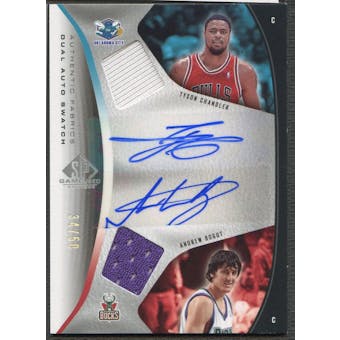 2006/07 SP Game Used #BC Tyson Chandler & Andrew Bogut Authentic Fabrics Dual Jersey Auto #34/50