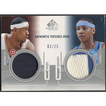 2004/05 SP Game Used #JA LeBron James & Carmelo Anthony Authentic Dual Patch #03/25