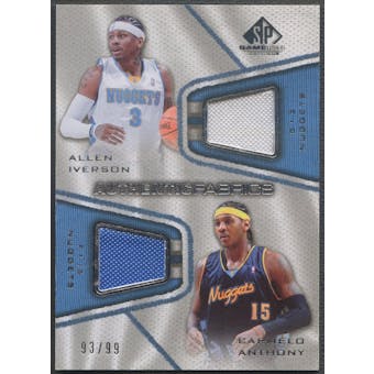 2007/08 SP Game Used #AI Allen Iverson & Carmelo Anthony Authentic Fabrics Dual Jersey /99