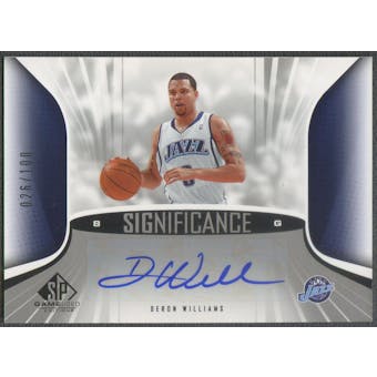 2006/07 SP Game Used #DW Deron Williams SIGnificance Auto /100