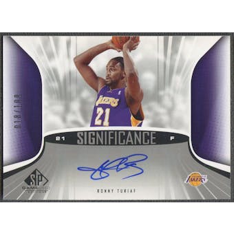 2006/07 SP Game Used #RT Ronny Turiaf SIGnificance Auto #018/100