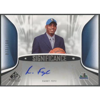 2006/07 SP Game Used #FR Randy Foye SIGnificance Rookie Auto #073/100
