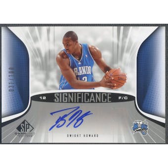 2006/07 SP Game Used #DH Dwight Howard SIGnificance Auto /100