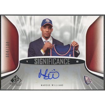 2006/07 SP Game Used #WM Marcus Williams SIGnificance Rookie Auto #004/100