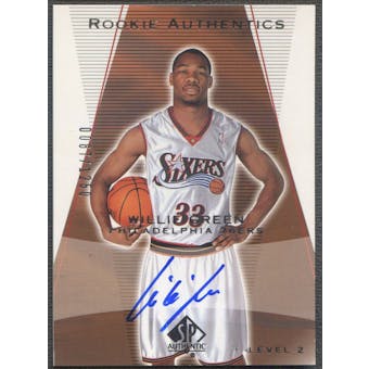2003/04 SP Authentic #185 Willie Green Rookie Auto #0087/1250