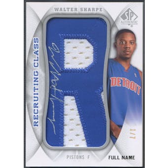 2008/09 SP Authentic #RCNWS Walter Sharpe Letter "R" Patch Auto #1/7