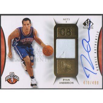 2008/09 SP Authentic #103 Ryan Anderson Rookie Patch Auto #470/499
