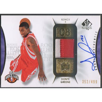 2008/09 SP Authentic #116 Donte Greene Rookie Patch Auto #352/499