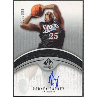 2006/07 SP Authentic #106 Rodney Carney Rookie Auto #537/999