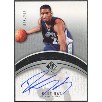 2006/07 SP Authentic #129 Rudy Gay Rookie Auto #028/299