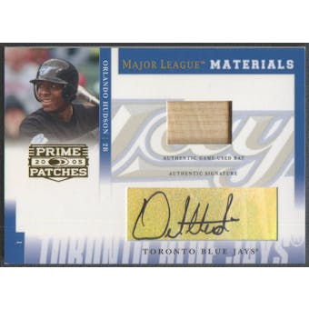 2005 Prime Patches #42 Orlando Hudson Major League Materials Bat Auto #057/250