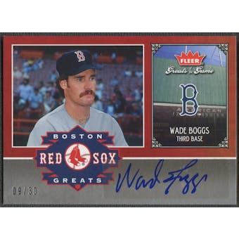 2006 Greats of the Game #WB Wade Boggs Red Sox Greats Auto #09/30
